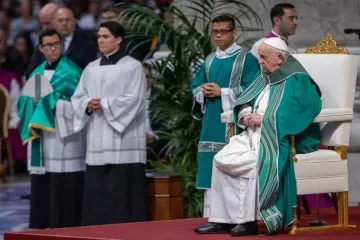 Papa Francisco durante a missa de conclusão da  Assembleia Geral Ordinária do Sínodo dos Bispos