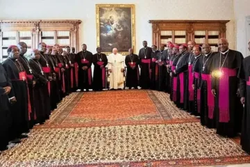 Membros da Conferência Episcopal Nacional de Camarões com o papa Francisco no Vaticano
