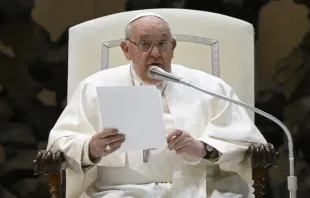 Papa Francisco na audiência geral da última quarta-feira (6) na Sala Paulo VI, no Vaticano.