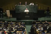 Papa Francisco discursa na assembleia geral das Nações Unidas em Nova York, nos EUA, em 25 de setembro de 2015.