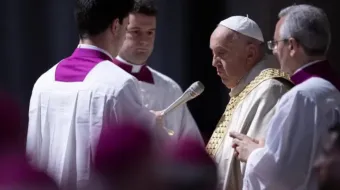 O papa Francisco hoje (9) durante o ato de convocação do jubileu de 2025.