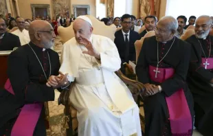 O papa Francisco em audiência ontem (13) com membros da Igreja Siro-Malabar.