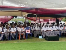 Alunos da Escola Secundária Memorial Padre Angus Frazer, em Makurdi, Nigéria.