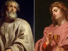 São Pedro e são João Evangelista pintados por Rubens (1610-1612).