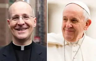 O padre jesuíta James Martin e o papa Francisco.