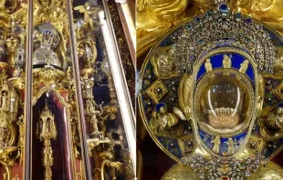 Relicários de ouro contendo o queixo e a língua de santo Antônio na basílica de santo Antônio de Pádua, Itália.