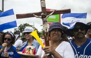 Marcha de protesto em Masaya, Nicarágua, em 2018.