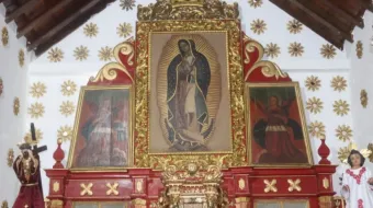 Retábulo do altar-mor da basílica menor de Nossa Senhora de Guadalupe em El Carrizal, no Estado de Falcón, Venezuela.