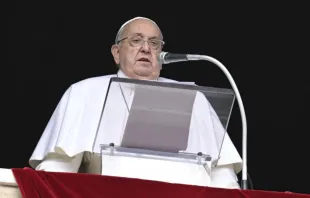 Papa Francisco faz discurso do Ângelus ontem (26) da janela do Palácio Apostólico, no Vaticano.