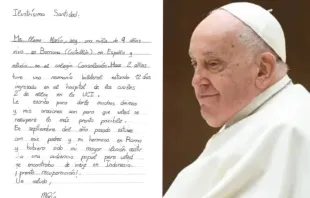 Carta enviada por María, menina espanhola de nove anos, ao papa Francisco.