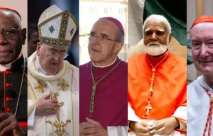 Cardeal Robert Sarah, cardeal Stanisław Ryłko, cardeal Carlos Osoro Sierra, cardeal Joseph Coutts e cardeal Timothy Radcliffe.