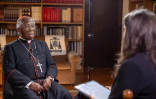 Cardeal Francis Arinze fala à EWTN em 20 de fevereiro de 2025.