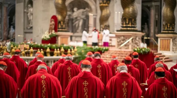 Cardeais participam da quinta missa de Novendiales pela alma do papa Francisco na Basílica de São Pedro ?? 