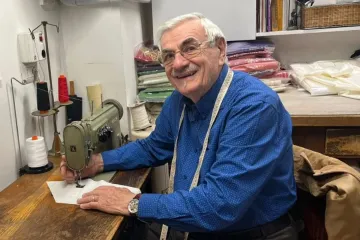 Raniero Mancinelli em sua oficina em Roma