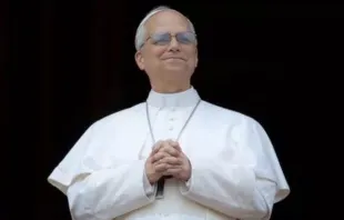 Papa Leão XIV discursa à multidão de peregrinos na varanda central da basílica de São Pedro, no Vaticano, ontem (11) em sua primeira oração do Regina Caeli.