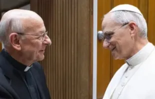 O prelado da Opus Dei com o papa Leão XIV.