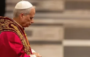 Papa Leão XIV hoje (20) na basílica de São Paulo Fora dos Muros, em Roma.