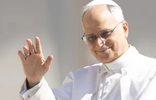 Leão XIV em audiência-geral hoje (28) no Vaticano.