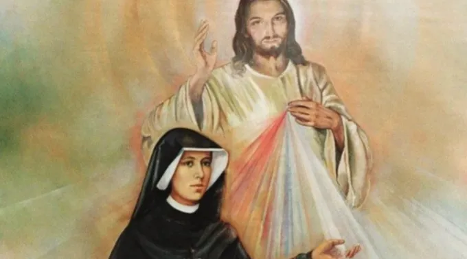 Santa Faustina Kowalska junto ao Senhor da Divina Misericórdia ?? 