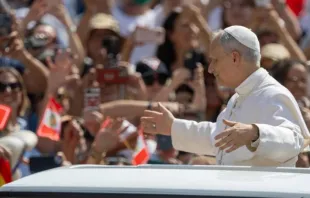 Papa Leão XIV saúda multidão em audiência geral hoje (11) no Vaticano.