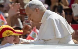 Antes de iniciar a catequese de hoje (11), o papa Leão XIV percorreu a praça de São Pedro no papamóvel.