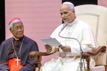 Leão XIV em encontro com sacerdotes em Roma em 26 de junho de 2025