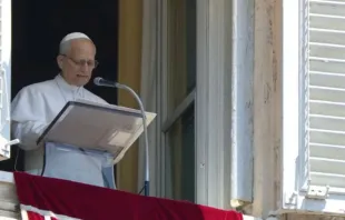 Papa Leão XIV na oração do Ângelus hoje (6) no Vaticano.