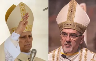 Papa Leão XIV e o patriarca latino de Jerusalém, cardeal Pierbattista Pizzaballa.