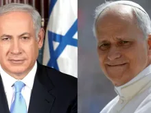 O primeiro-Ministro de Israel, Benjamin Netanyahu. / Papa Leão XIV.