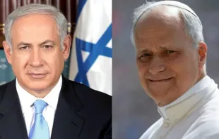 O primeiro-Ministro de Israel, Benjamin Netanyahu. / Papa Leão XIV.