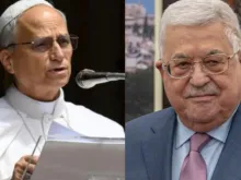 Papa Leão XIV / Mahmoud Abbas, presidente do Estado Palestino.