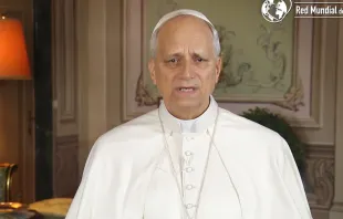 O papa Leão XIV em vídeo de intenção de oração de agosto de 2025.