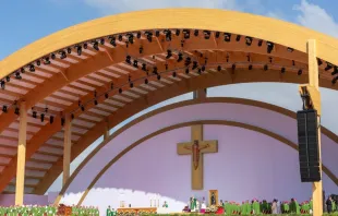 O papa Leão XIV hoje (3) na Universidade Tor Vergata, em Roma.