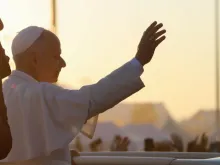 O papa Leão XIV na Universidade Tor Vergata, em Roma, na Vigília Jubilar dos Jovens 2025.