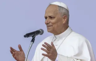 Papa Leão XIV ontem (3) na Universidade Tor Vergata na missa final do Jubileu da Juventude 2025.