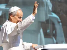 O papa Leão XIV ontem (6) em audiência geral no Vaticano.