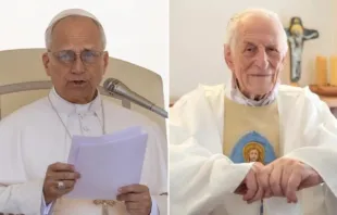 Papa Leão XIV e o cardeal Stanislaus Esteban Karlic, que morreu na sexta-feira (8).