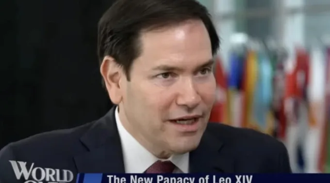 Marco Rubio fala com Raymond Arroyo em 7 de de agosto de 2025 ?? 