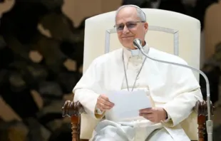 Papa Leão XIV na Aula Paulo VI, no Vaticano.
