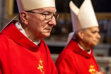 Cardeal Pietro Parolin numa das missas de Novendiales em sufrágio do papa Francisco