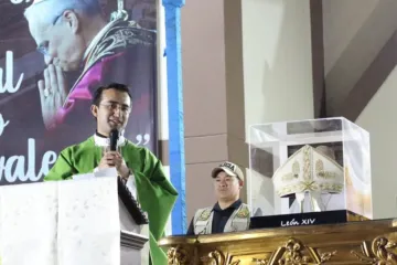 Padre Edgar Rimaycuna Inga em missa em Chiclayo em 10 de agosto de 2025
