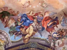 Assunção da Virgem Maria, afresco na basílica de São Petrônio, em Bolonha, Itália.