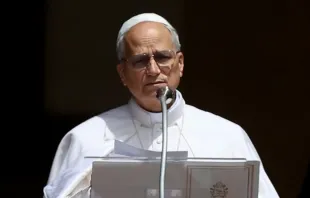 Papa Leão XIV recita o Ângelus hoje (15) no palácio apostólico diante de fiéis e peregrinos na Piazza della Libertà, em Castel Gandolfo, Itália.