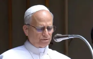 O papa Leão XIV em seu primeiro Ângelus em Castel Gandolfo, no mês passado.