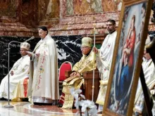 O cardeal libanês Béchara Boutros Raï, líder da Igreja Católica Maronita, faz uma homilia no Sínodo da Sinodalidade em 9 de outubro de 2023.