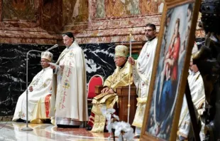 O cardeal libanês Béchara Boutros Raï, líder da Igreja Católica Maronita, faz uma homilia no Sínodo da Sinodalidade em 9 de outubro de 2023.