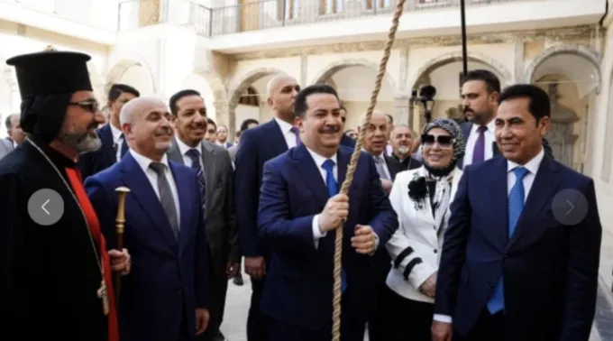Mohammed Shia' al-Sudani reabre a igreja da Imaculada Conceição e Nossa Senhora da Hora em Mosul, Iraque, em 3 de setembro de 2025 ?? 