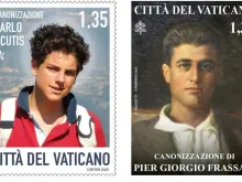Selos de Carlo Acutis e Pier Giorgio Frassati.