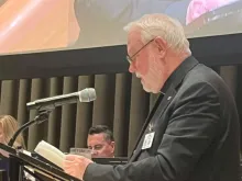 O secretário de Relações com os Estados da Santa Sé, arcebispo Paul R. Gallagher, faz discurso hoje (23) na sede da Organização das Nações Unidas (ONU), em Nova York, EUA.