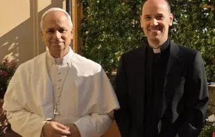 Padre Marco Billeri com o papa Leão XIV.